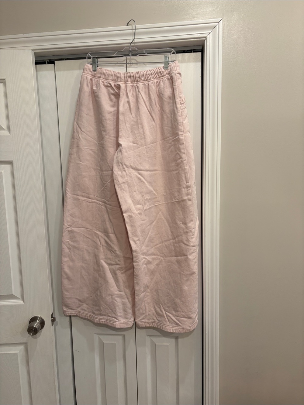 Aerie Light Pink Drawstring Wide-Leg Pants M Long - Picture 3 of 5